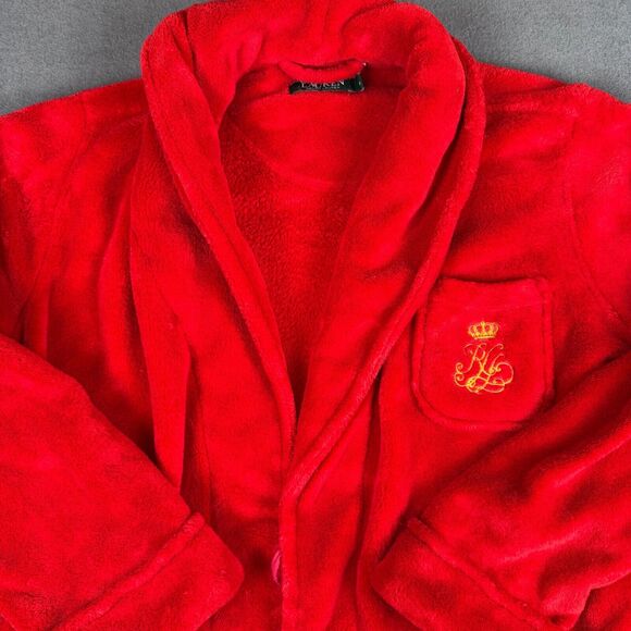 Lauren Ralph Lauren Other - Lauren Ralph Lauren Robe Womens M Red Embroidered Crest Pocket Belted